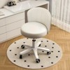 RISOKEYS PU Leather Small Scallop Desk Chair with Back,Cute Armless Rolling Vanity Chair,Height Adjustable for Bedroom Office - 2 of 4