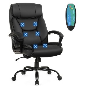 Costway Big & Tall 500lb Office Chair Executive PU Leather Computer Desk Chair - 1 of 4