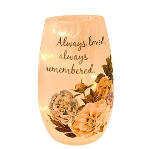 Stony Creek 5.25 In Always Loved Always Remembered Pre-Lit Small Vase Lighted Glass Accent , Bereavement Loss Bereavement Electric Plug-In (1PC) - 1 of 4