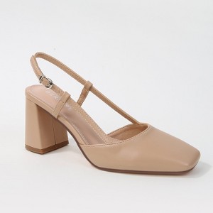Berness Women's Calla Square Toe Slingback Block Heel Pumps : Target