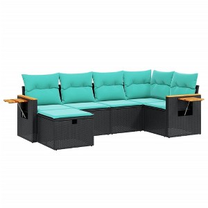 vidaXL Garden Sofa Set Black PE rattan Large Modular Garden Sofa Set - 1 of 4