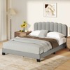 Costway Queen Size Bed Frame Linen Upholstered Platform Bed with Wooden Slat Support - 2 of 4