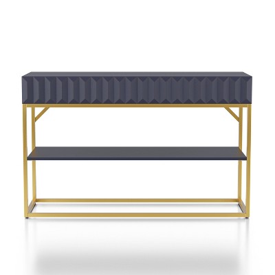 Cilker 2 Drawers Sofa Table Antique Blue/Gold - miBasics