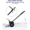 Snow Pusher with Wheels, Heavy Duty Steel Blade, Adjustable Angle & Height Handle for Effortless Driveway Snow Removal - 2 of 4