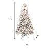 HomeRoots 6' Pre Lit Full Flocked Spruce Christmas Tree - 3 of 4