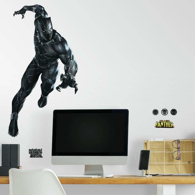 Black Panther Peel and Stick Giant Kids&#39; Wall Decal, 3 of 9