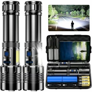 MaseiKar Flashlights High Lumens Rechargeable, 2 Pack LED Flashlight 2000 Lumen, Super Bright Flash Light Battery Powered with 7 Light Modes - 1 of 4