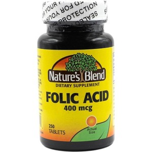 Nature's Blend Folic Acid 400mcg Tablets, 250 Ct - 1 of 3
