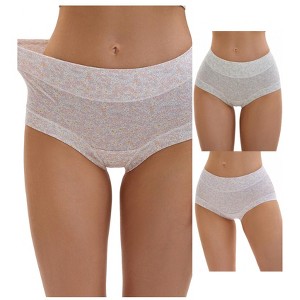 INSPIRE CHIC 3 Packs Women's Cotton Floral Printed High Waisted Full Coverage Tummy Underwear - 1 of 4