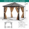 10' X 10' Canopy Gazebo, PC Patio Canopy with Mosquito Curtain Netting, Anti-UV, Permanent Pavilion for Patio, Backyard, Lawn - 2 of 4