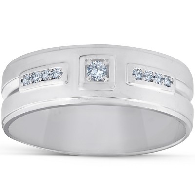 Pompeii3 1/4 Ct Diamond Mens Wedding Band High Polished 7mm Ring
