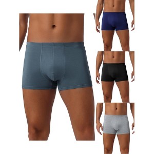 INSPIRE CHIC Men's 4 Pack Underwear Soft Solid Color Boxer Briefs - 1 of 4