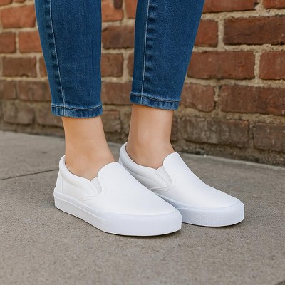 Женские кроссовки CUSHIONAIRE Ferris Fashion Slip On Sneakers for Women – Laceless Everyday Casual Womens Shoes with Cushioned Insole and Flexible Sole White 8 — фото 6