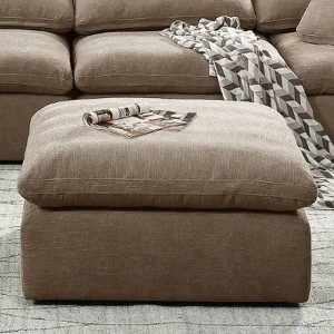 37" Naveen Ottomans and Benches Khaki Linen - Acme Furniture - 1 of 4