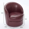 GDFStudio Alejandro Mid-Century Modern Top-Grain Leather Swivel Accent Chair with Rivet Detailing - 3 of 4