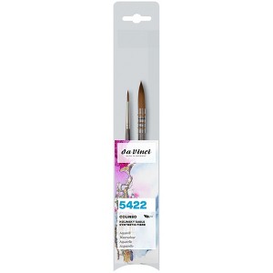 da Vinci COLINEO Synthetic Red Sable, Watercolor & Gouache, Quill Wash & Round 2 Brush Set - 1 of 3