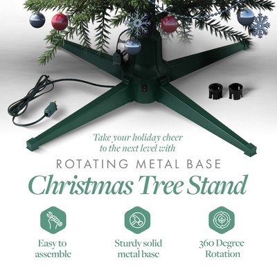31-Inch Dark Green Metal Rotating Artificial Christmas Tree Stand