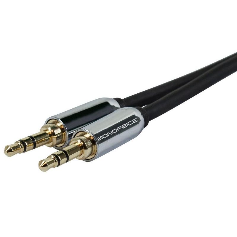 Monoprice Audio Cable - 0.5 Feet - Black | 3.5mm Female Plug to Two 3.5mm Male Jacks for Mobile, Gold Plated, 4 of 5