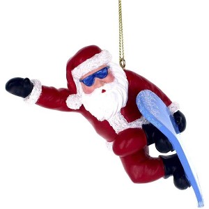 Kurt Adler Resin Ornament for Christmas Tree, Snowboard Santa - 1 of 4