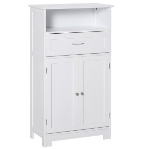 Aghana Digitals Cloud White MDF Bathroom Floor Cabinet with Adjustable Shelf, Drawer & Open Storage - 1 of 4