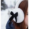 FAAYFIAN Foldable Faux Fur Ear Muffs with Bow for Winter Women Warm Fuzzy Earmuffs Outdoor Ear Warmer - 4 of 4