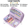 Clotth Womens RFID Blocking Wallet - Large Capacity PU Leather Zip Around Clutch with Detachable Wristlet, Easy to Use for Daily & Travel - 3 of 4