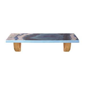 HomeRoots 36" Blue And Natural Wood Agate Pattern Wall Mount Accent Shelf - 1 of 4
