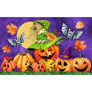 Briarwood Lane Halloween Doormat 30x18 Indoor Outdoor Happy Jack O Lanterns For Halloween Doormat - 1 of 4
