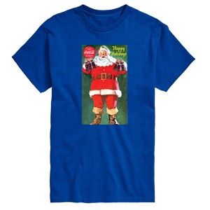 Men's - Coca Cola - Vintage Santa With Coca Cola Bottles Short Sleeve Graphic T-Shirt - 1 of 4