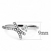 Slickblue Stainless Steel Cuff Ring - Polished Finish, Clear Round CZ Stones, Minimalist and Chic, Size 5-10 - 2 of 4