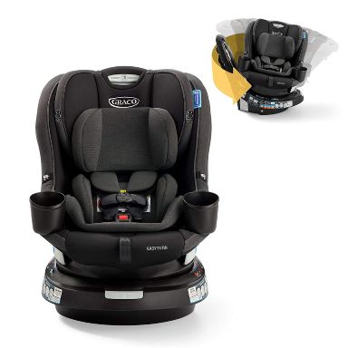 Graco EasyTurn 360 2-in-1 Rotating Convertible Turning Car Seat - Cyran: Machine Washable Seat Pad, 30.8 lbs