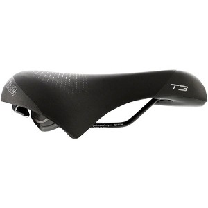 Selle Italia T 3 Flow Saddle - Black 210mm Width Chromoly Rails Unisex - 1 of 2