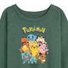 Women's - Pokémon - Pokémon Character Group Lightweight French Terry Wide Neck Long Sleeve Shirt - 2 of 4