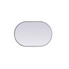 Elegant Lighting Metal Frame Oval Mirror 20x30 Inch in Silver - 3 of 4