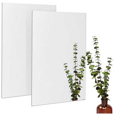 Bright Creations 2 Pack Acrylic Mirror Sheets for Wall Decor, 3mm 17x11" Shatter Resistant Frameless Tiles for Mounted Mirror, Home Gym