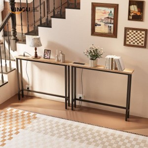 VINGLI 2-piece Set Triamine + Iron 200 * 15 * 79cm with Power Strip Foyer Table - 1 of 4