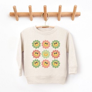The Juniper Shop Smiley Flowers With Sunglasses Youth Ultra-Soft Graphic Sweatshirt - 1 of 3