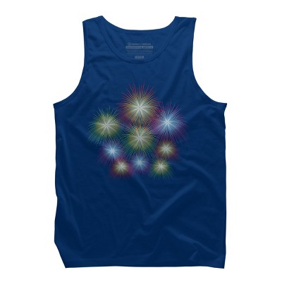 Men's Design By Humans July 4th Fireworks Display By  Tank Top