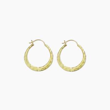 Sanctuary Project by sanctuaire Hammered Hoop Earrings Gold