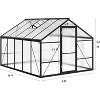 8x10 Ft Greenhouse, Polycarbonate Greenhouse with Adjustable Roof Vent for Outdoors, Aluminum Large Walk-in Greenhouse for Outside Garden, Backyard - 2 of 4