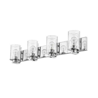 Beckett 34" Chrome 4-Light Vanity with Glass Shades