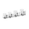 Beckett 4-Light Vanity Light - Dimmable Steel Fixture with Clear Seedy Glass Shades - 3 of 4
