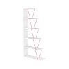VYNXARIA Furnish Home Store Modern 5-Tier Ladder Bookshelf - Stylish Organizer for Small Spaces and Office Furniture,Walnut/Pink - 3 of 4