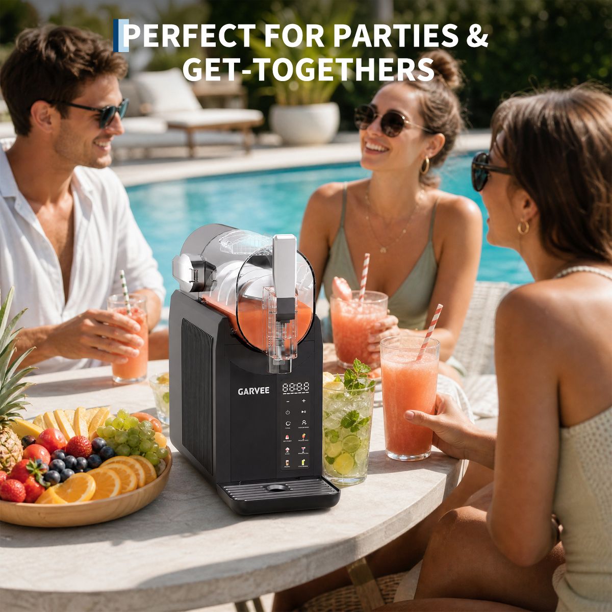 Garvee Frozen Slushy Drink Machine for Home & Parties - Make Margaritas, Frappés & Smoothies, Durable ABS - thumbnail 8