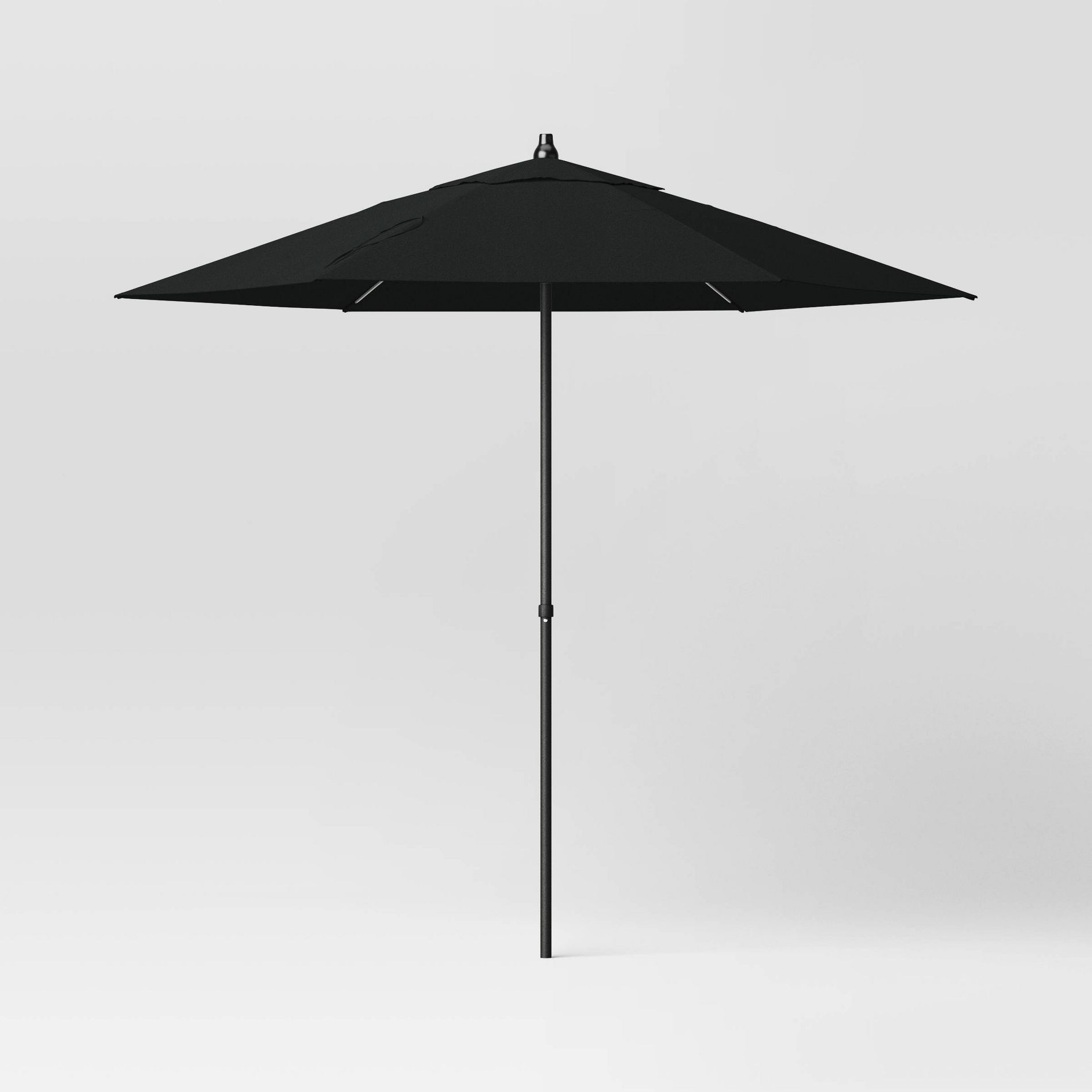 7.5' Round Outdoor Patio Umbrella Black - Tempera