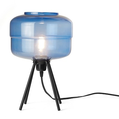 River of Goods 15" 1-Light Jack Glass and Metal Table Lamp Blue: Painted Finish, UL Listed, Modern Decor