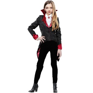 HalloweenCostumes.com Girl's Dashing Vampiress Halloween Costume | Kids Vampire Costumes - 1 of 3