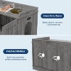 2 in 1 Cat Litter Box Enclosure, Wooden Cat Washroom Furniture with Barn Door, Hidden Litter Box Cover, Dog Proof Feline Litter Box, Kitty House - 4 of 4