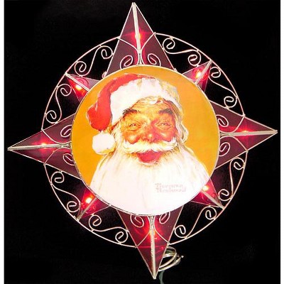 Kurt S. Adler 10" Illuminated Norman Rockwell Santa Claus Star Christmas Tree Topper