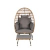Wicker Egg Chair With Ottoman,Oversized Large Rattan Egg Chairs With Thick Cushion And Ottoman,Egg Chair For Porch, Backyard-Cuddlewood - 3 of 4